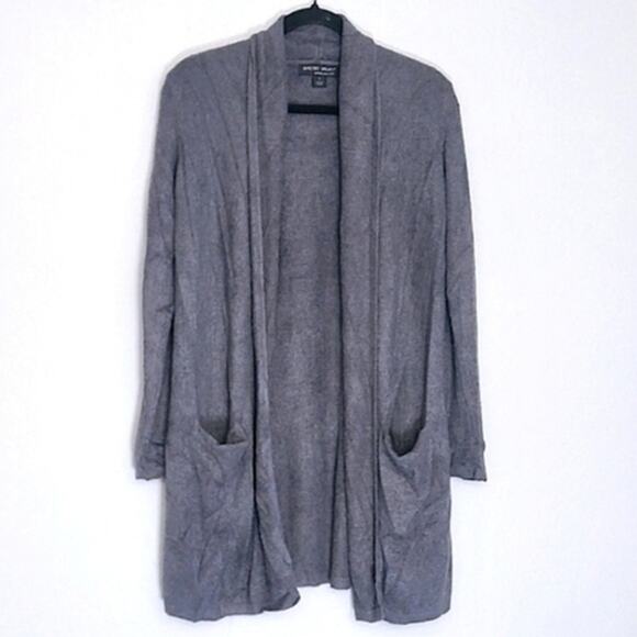 Barefoot Dreams Cardigan Bamboo Chic Lite Gray S Open Drape Coastal Grandma - Picture 2 of 10